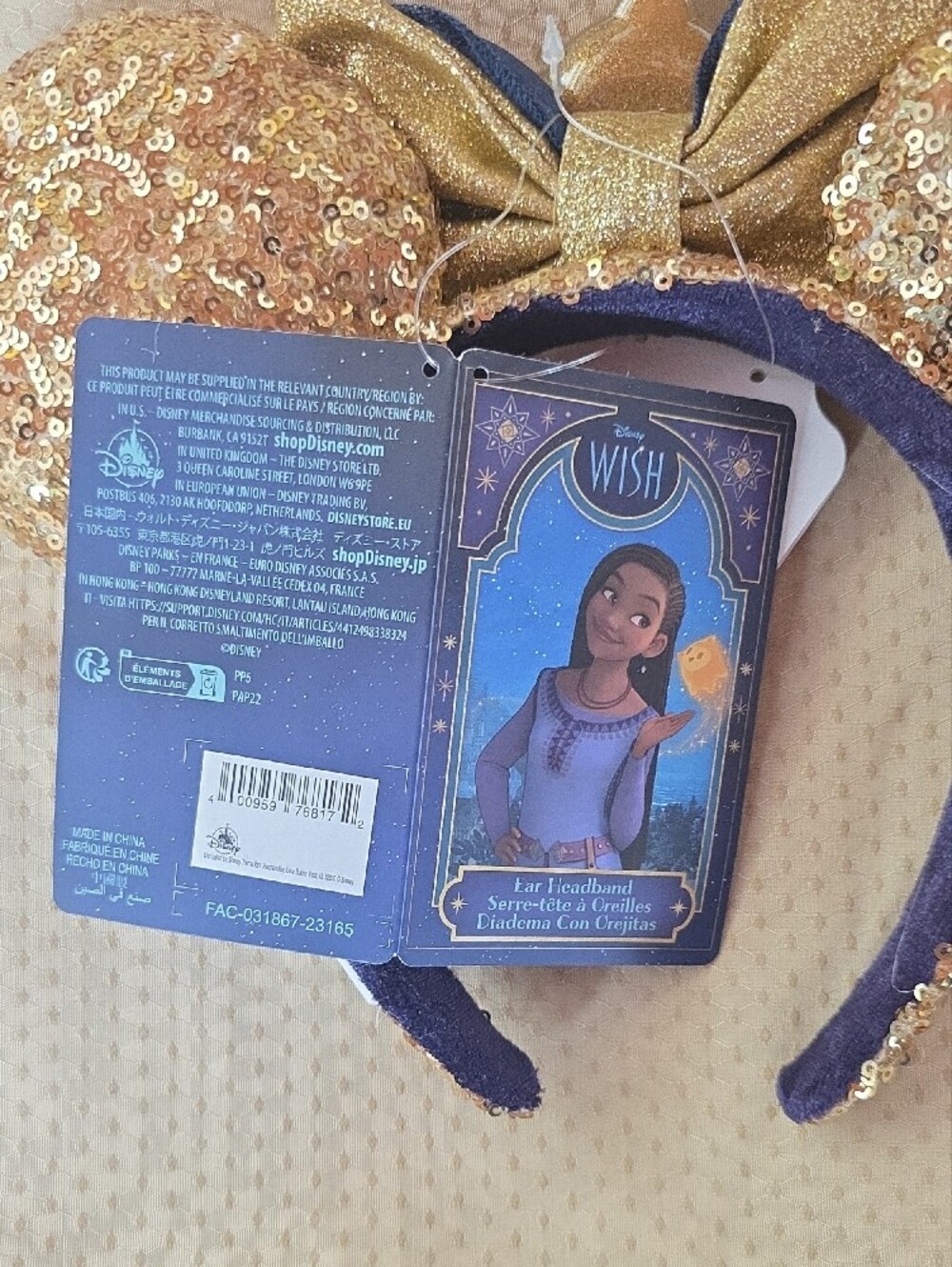 NWT Authentic Disney Parks - Wish Star Film Sequined Minnie Ear Headband _Adults - Picture 4 of 7